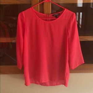 Flowy coral dress shirt